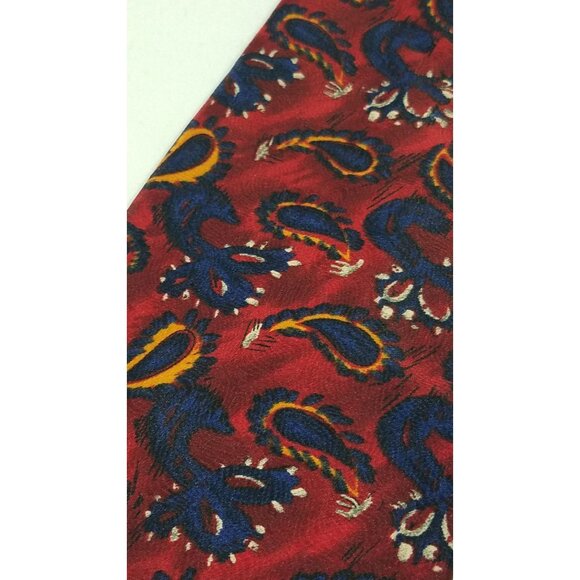 Ketch Paisley Red & Blue Necktie Polyester Made In USA - Picture 6 of 10